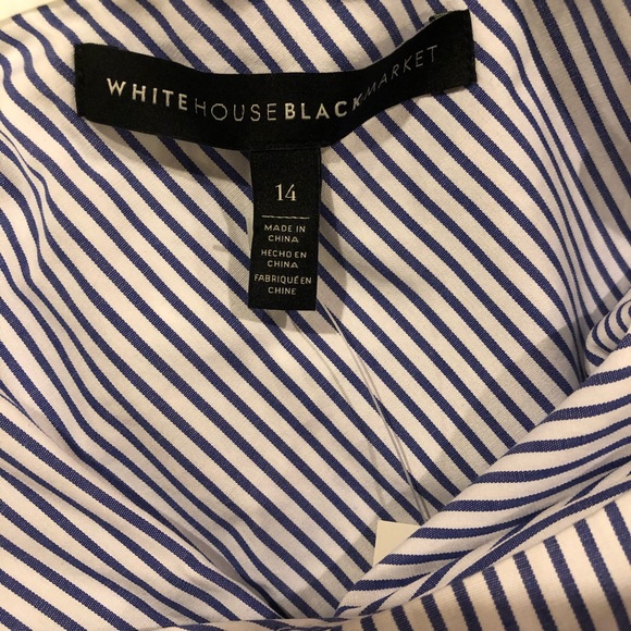 WHBM Women’s One-shoulder Striped Blouse Size 14 - Picture 7 of 8